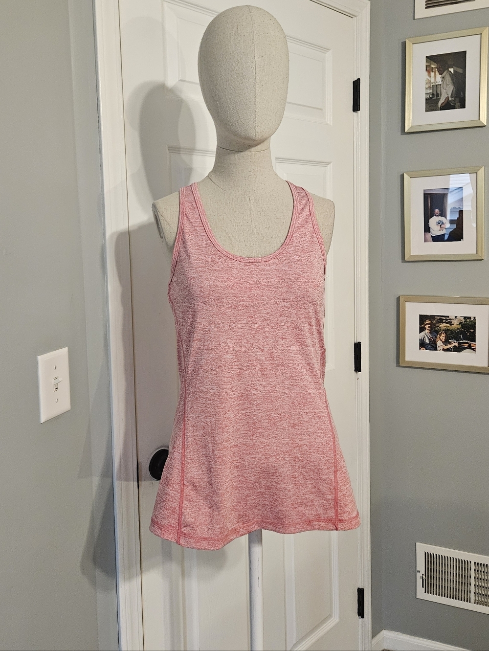 Heather Pink Women's Athletic Tank Top